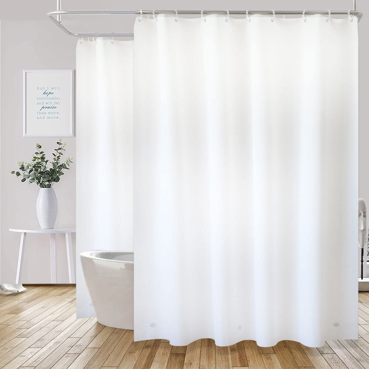 YISURE PVC-free PEVA curtain; easy to clean and odor resistant.
