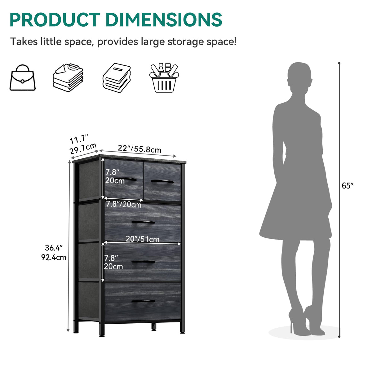 YITAHOME sturdy metal frame supports long-lasting storage