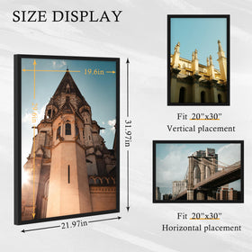 YiTanli 20x30 poster frame rotating buckle demonstrates easy photo swaps.