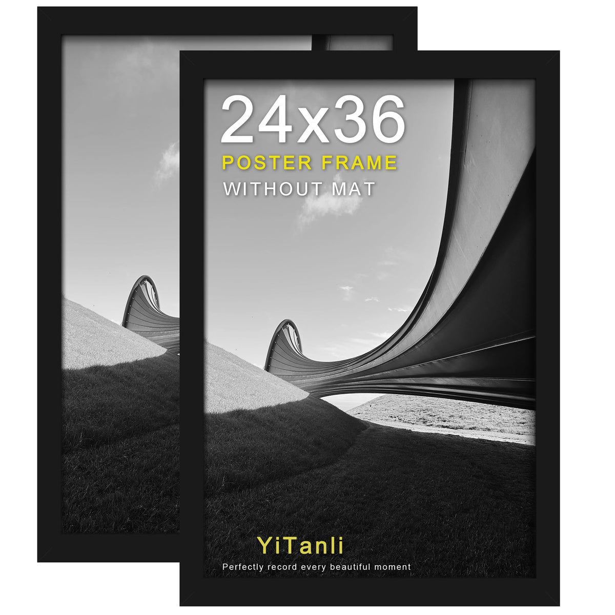 YiTanli 24x36 poster frame front view with black matte finish for posters