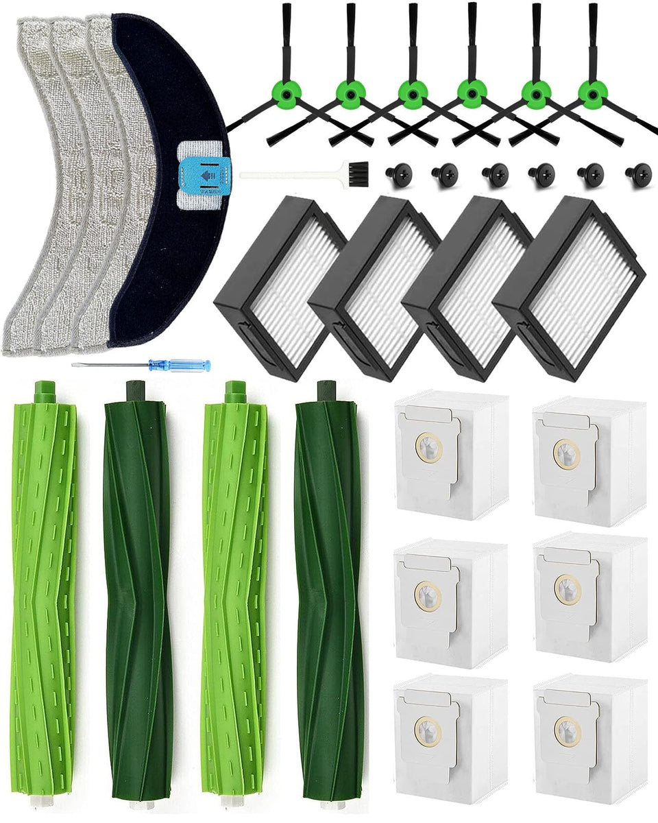 Yivy replacement rubber brushes for Roomba Combo improve suction and edge cleaning.