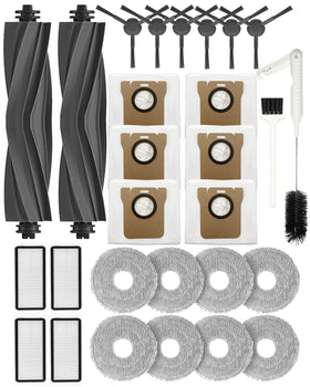 Yivy L20 Ultra main brush close-up for improved suction and tangling resistance.