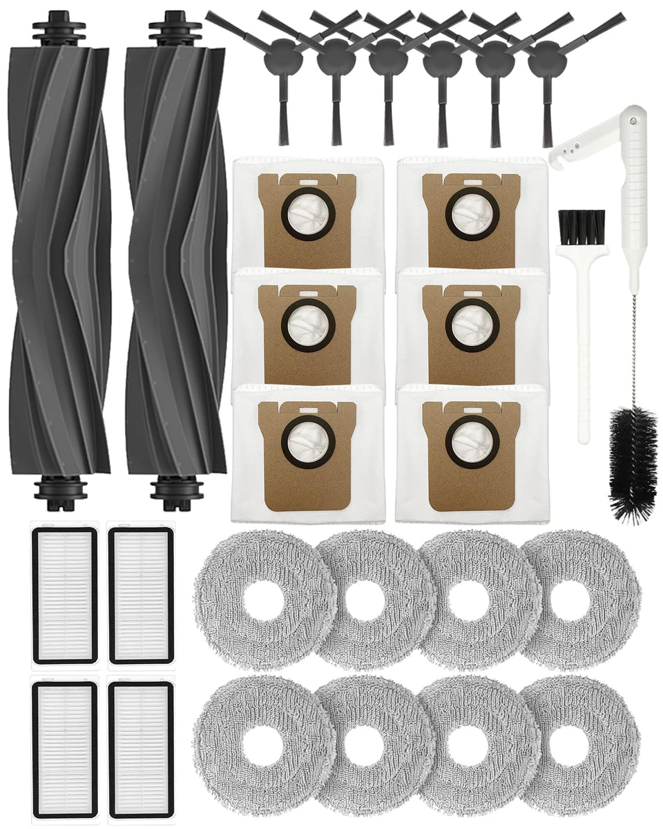 Yivy L20 Ultra main brush close-up for improved suction and tangling resistance.