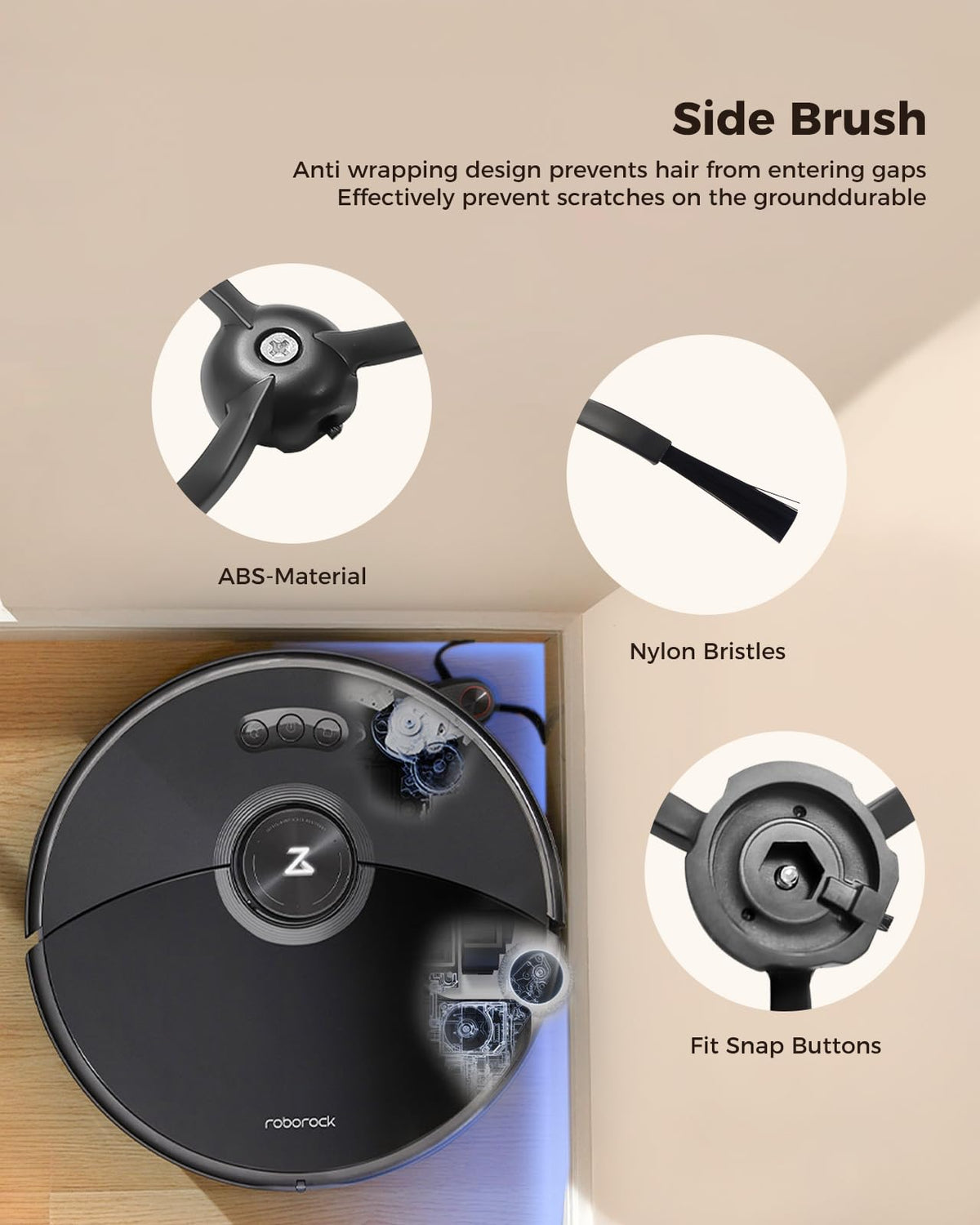 Yivy Roborock S8 MaxV Ultra self-cleaning brush simplifies maintenance.