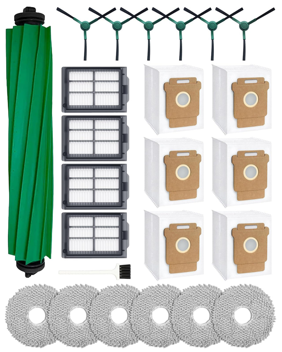 Yivy Roomba Plus main brush reduces tangles and pet hair for smoother cleaning.