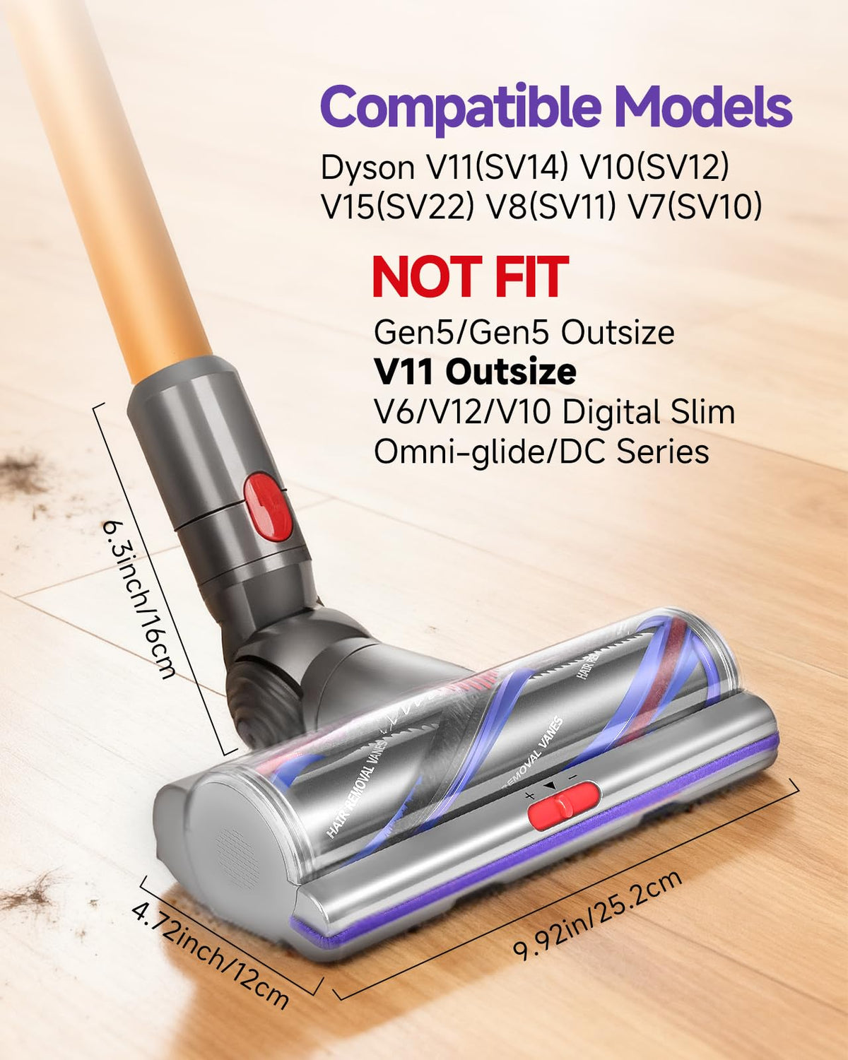 Yivy high torque head side view showing anti-tangle design for easy navigation