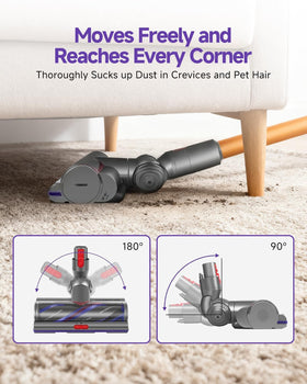 Yivy V11 compatible head in action across hard floors and carpets