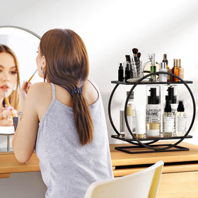 YIWANFW black bathroom counter organizer adds sleek storage to vanity