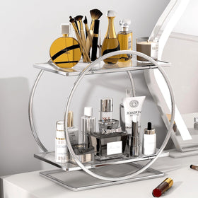 YIWANFW perfume organizer on bedroom dresser keeps fragrances within easy reach.