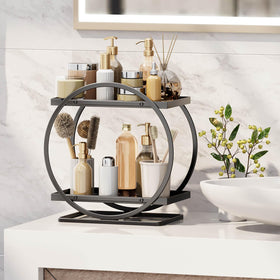 YIWANFW skincare display tray close-up, durable metal construction