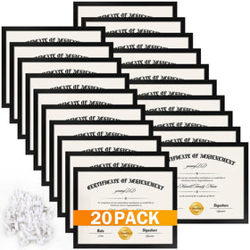 YixangDD 8.5x11 black certificate frame, front view, elegant diploma display.