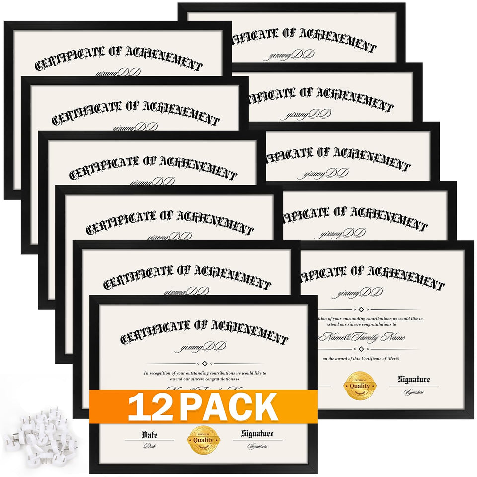 YixangDD diploma frame 8.5x11 with clear plexiglass for crisp protection.