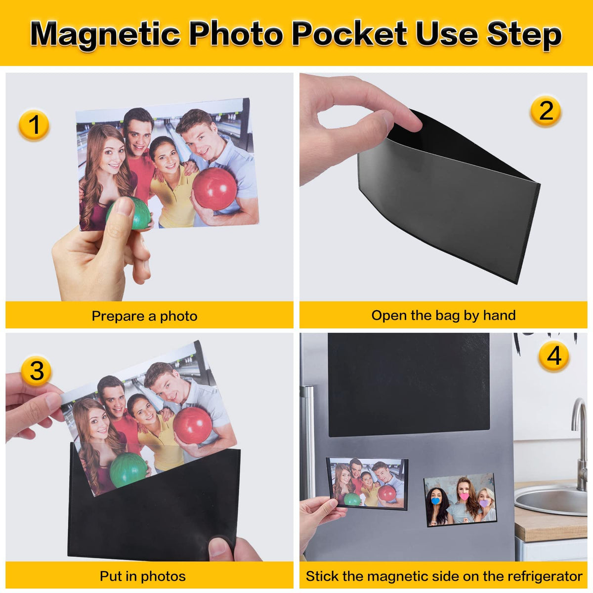 YixangDD easy clean magnetic frames for fridge displays