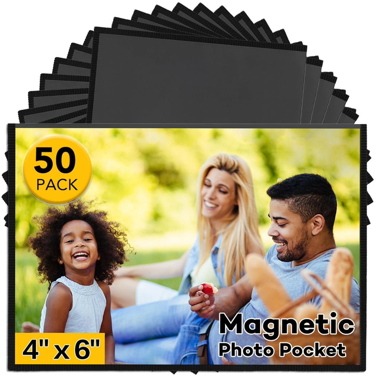 YixangDD magnetic photo frame on fridge securely holds 4x6 photos