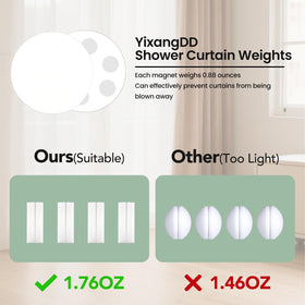 YixangDD quiet-magnetic-shower-weights minimize noise during curtain movement