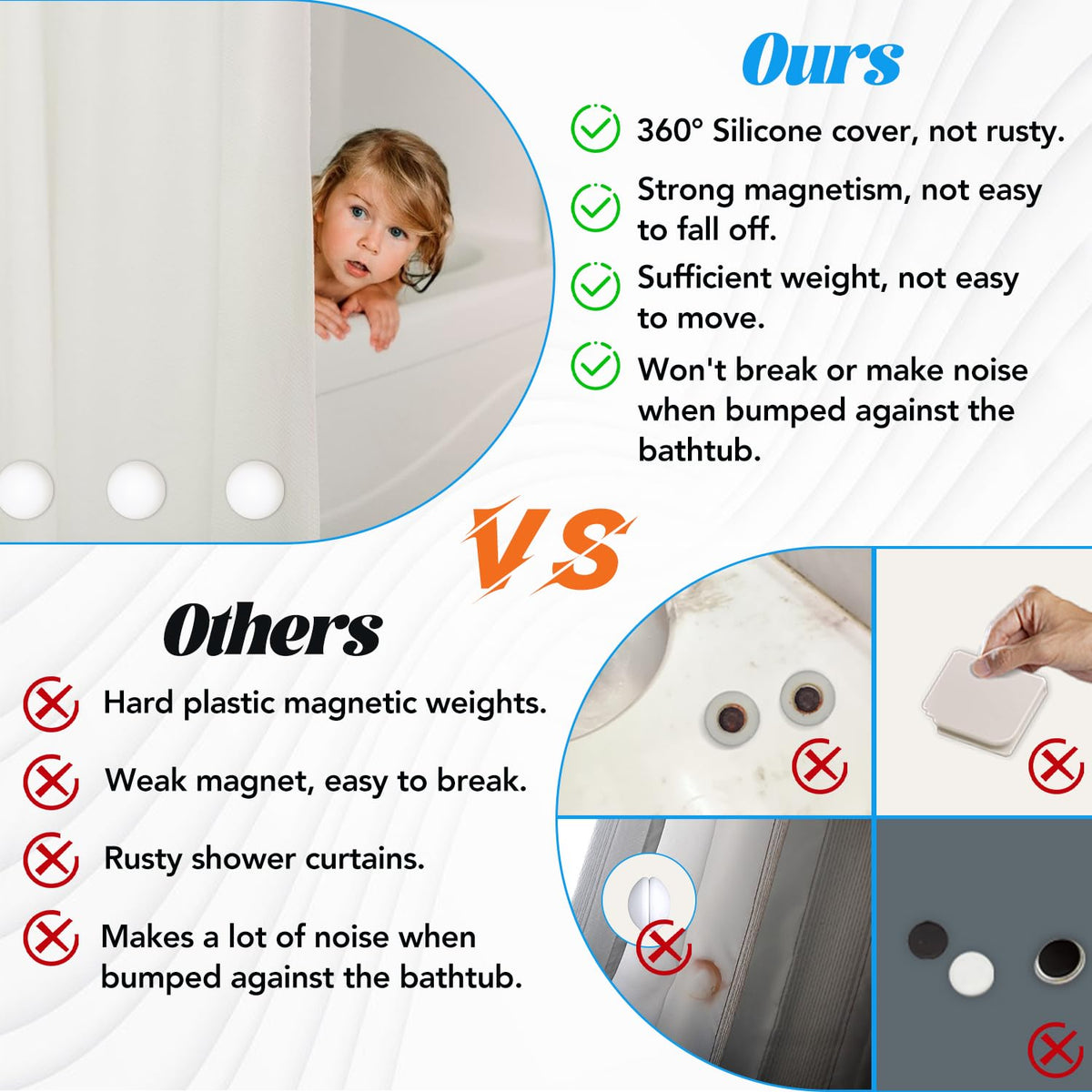 YixangDD soft rubber finish protects tub and tile surfaces.