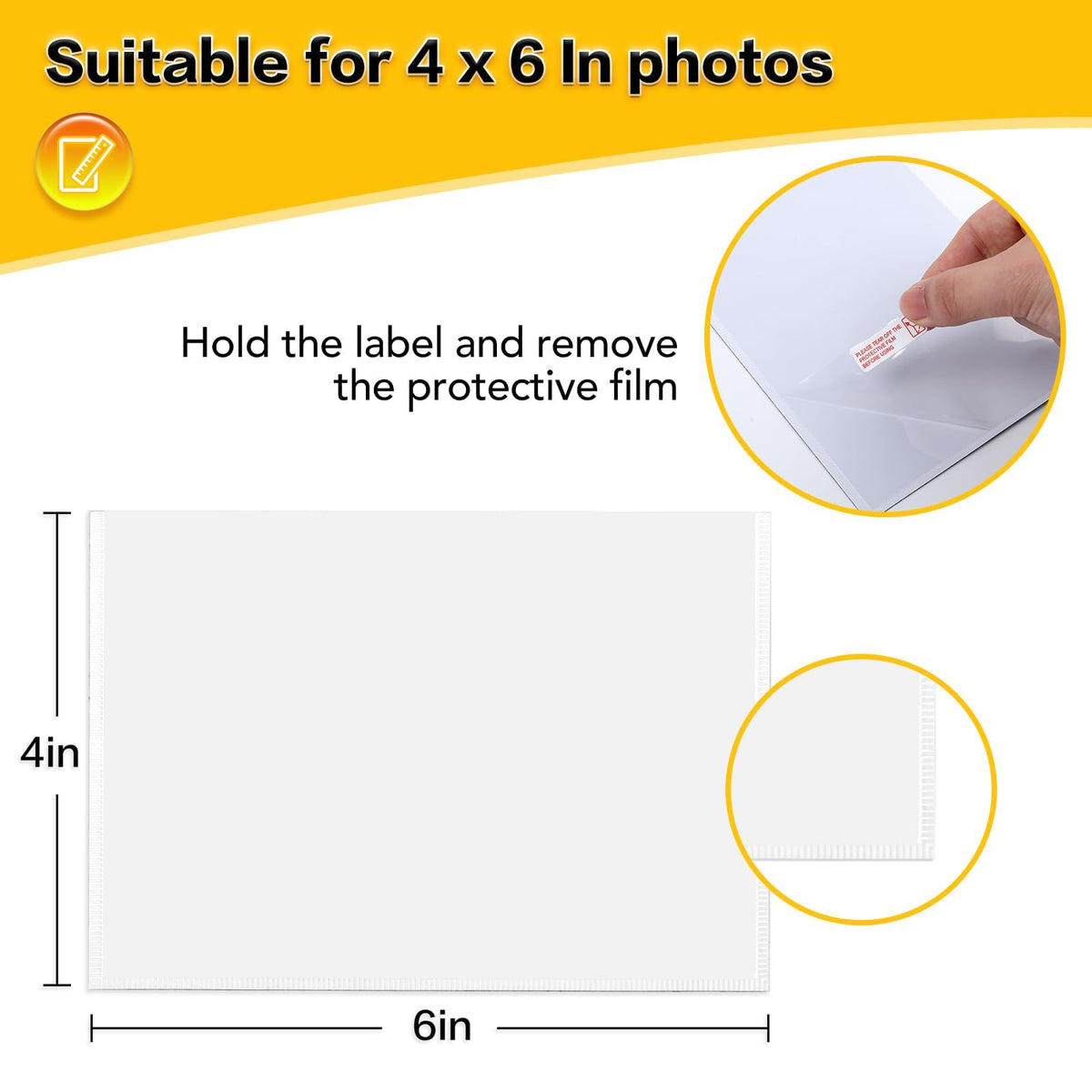 YixangDD 4x6 frame close-up shows a clear pocket protecting photos