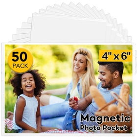 YixangDD white magnetic photo frame on fridge securely displays memories