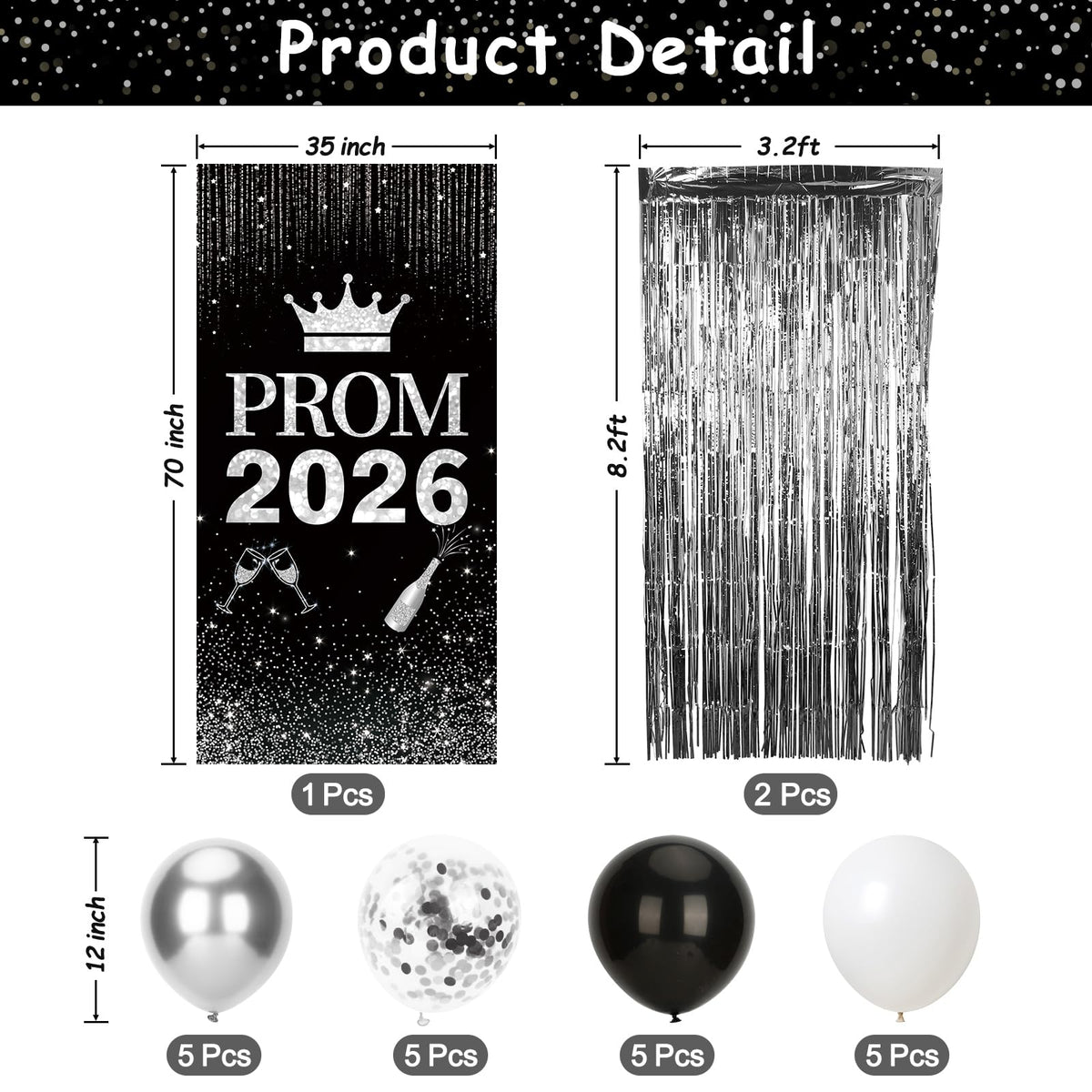 YIXAXKAO Prom 2026 foil fringe curtain adds shimmering aisles and drama.