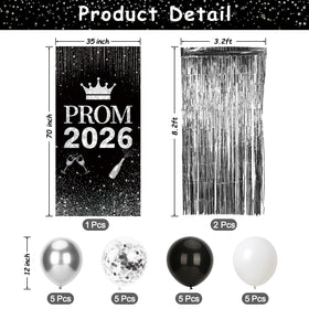 YIXAXKAO Prom 2026 foil fringe curtain adds shimmering aisles and drama.