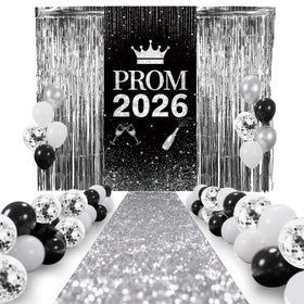 YIXAXKAO Prom 2026 glitter carpet runner highlights a glamorous runway entrance.