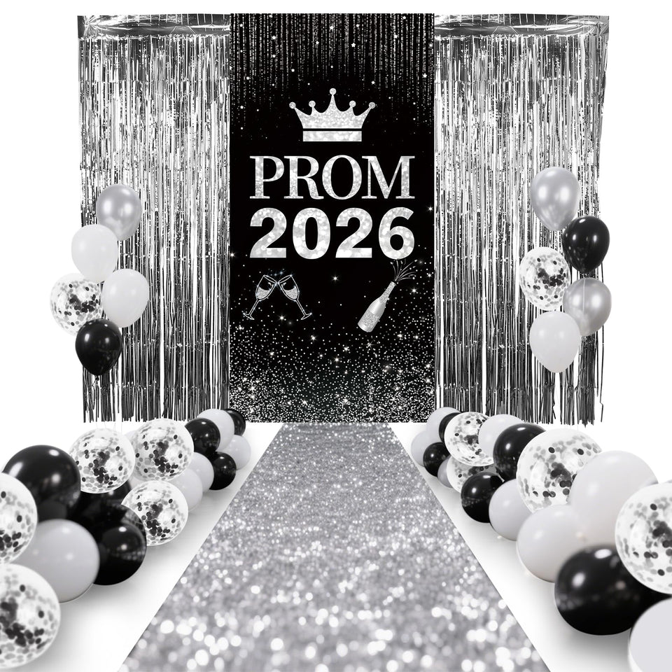YIXAXKAO Prom 2026 glitter carpet runner highlights a glamorous runway entrance.