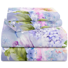 YIYEA Queen Sheet Set floral pattern on bed offers luxurious comfort