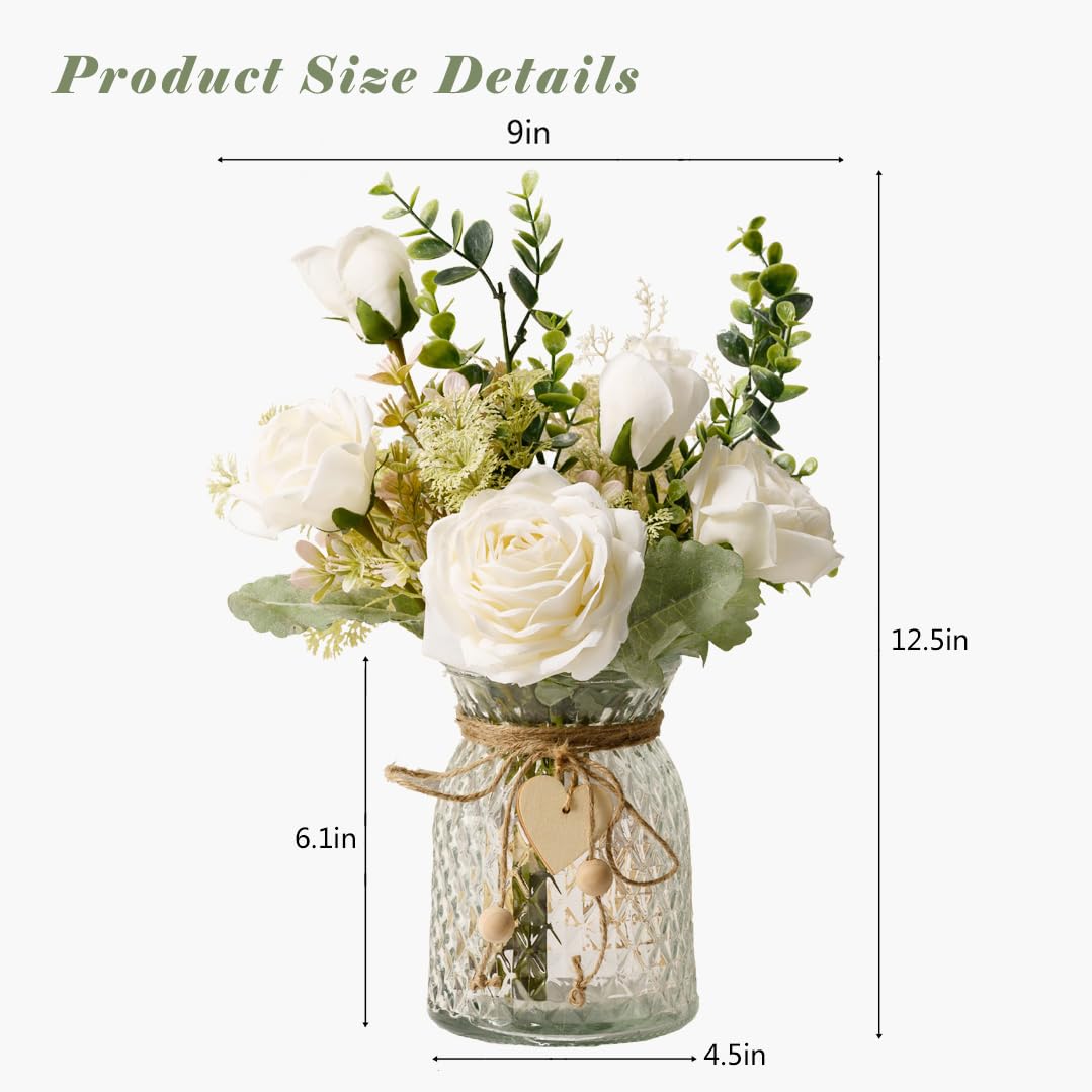 YJ Fake Flowers with Vase dining table centerpiece setup for modern homes