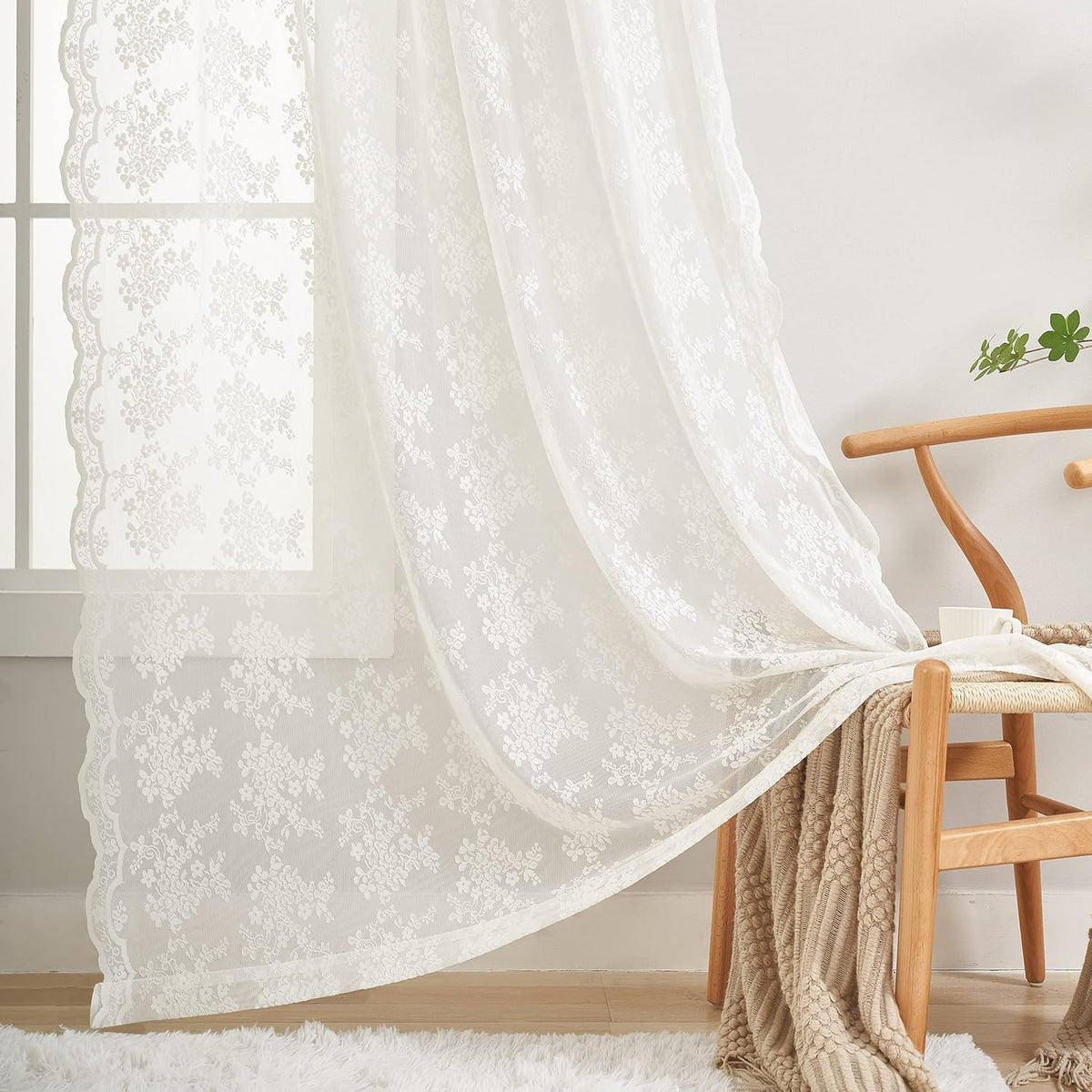 YJ YANJUN lace curtains showing care-friendly washing and quick drying