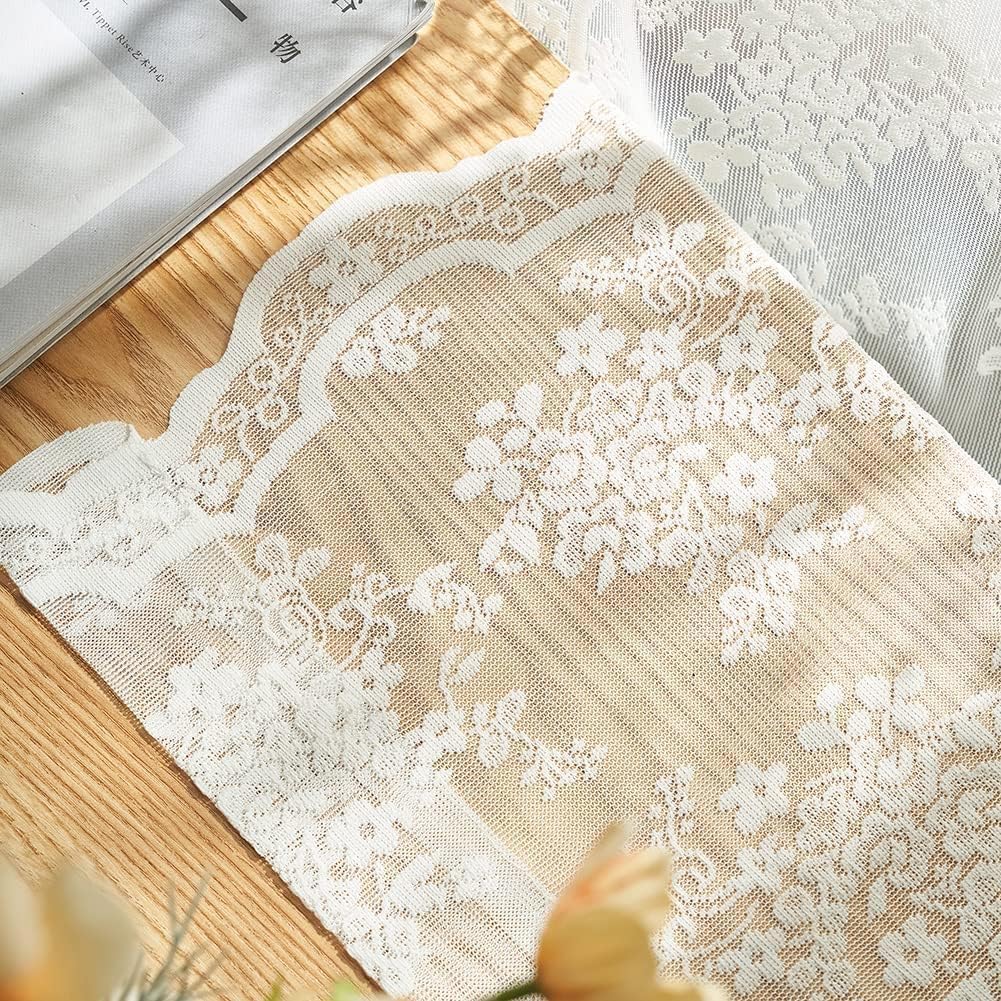 YJ YANJUN living room setup featuring lace curtains for farmhouse charm