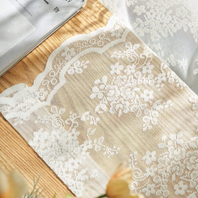 YJ YANJUN living room setup featuring lace curtains for farmhouse charm