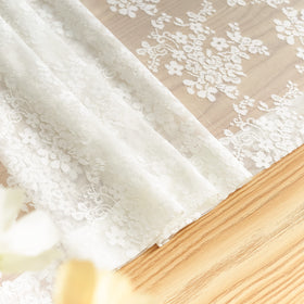 YJ YANJUN cream lace curtains provide subtle daytime privacy without heavy blocks.