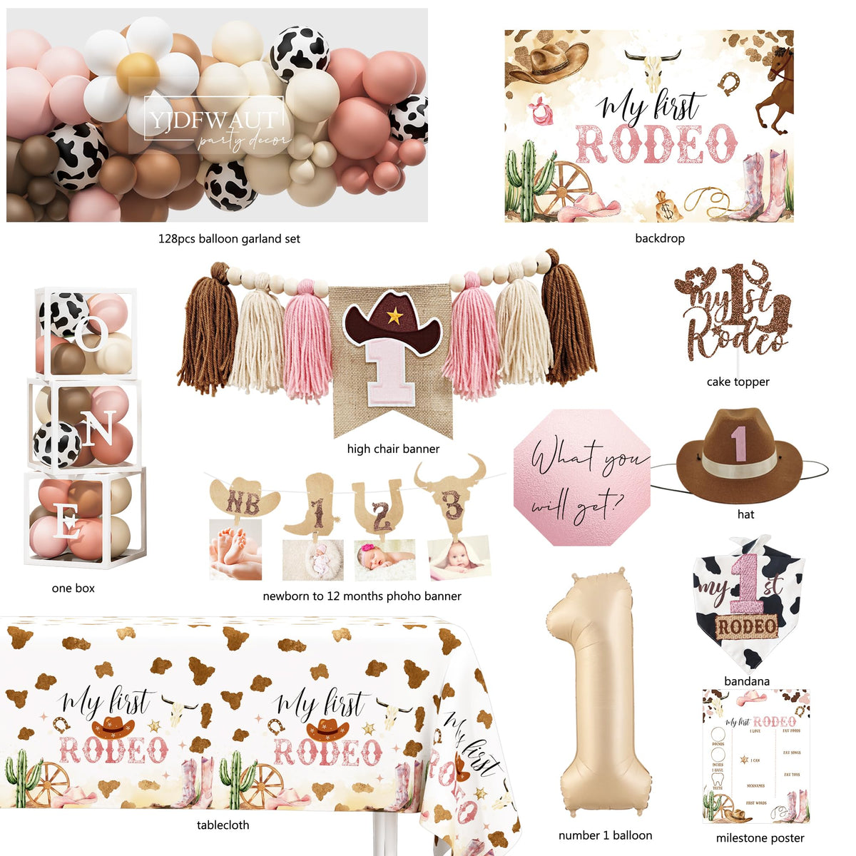 YJDFWAUT cowgirl balloon arch kit adds dramatic entrance for party photos