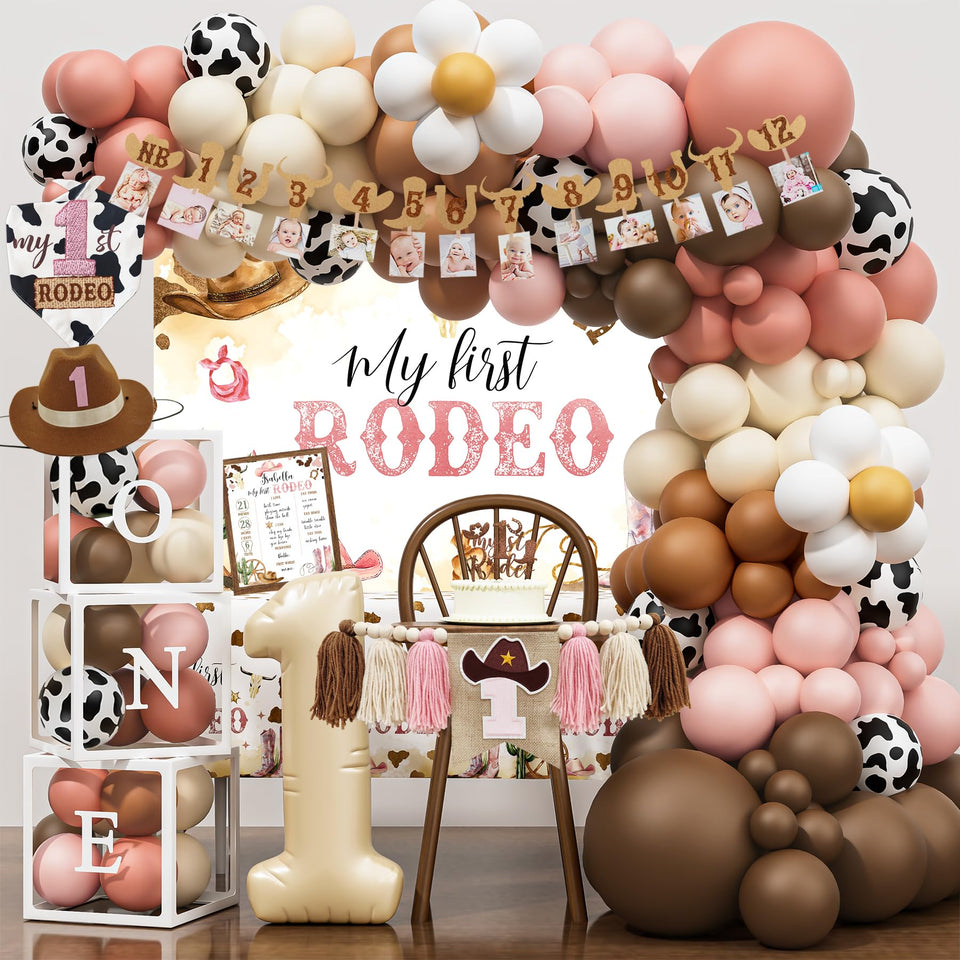 YJDFWAUT My 1st Rodeo backdrop creates a festive Western scene for a first birthday