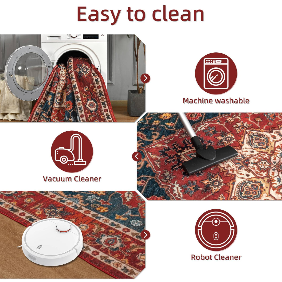 YJ.GWL 4x6 rug simplifies cleanup with machine washing.