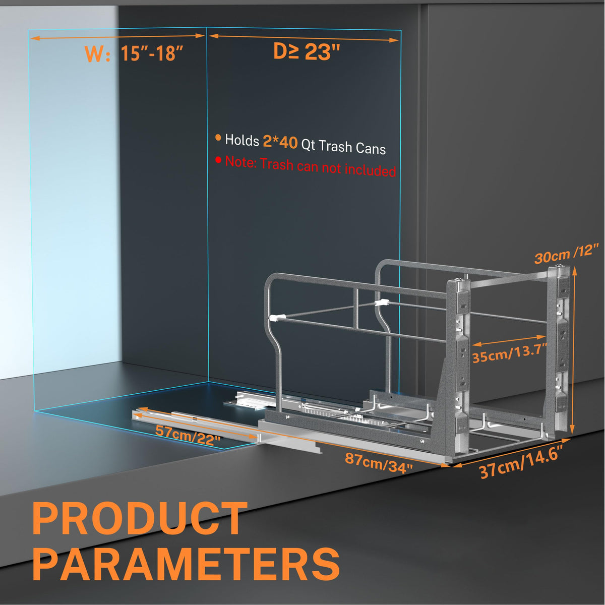 YJHome durable carbon steel frame for long-lasting under-cabinet use.
