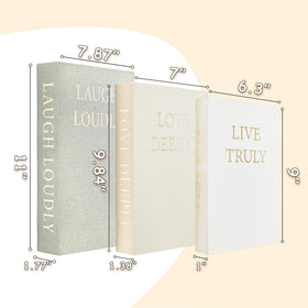 YKANYN decorative books set3 close-up-linen-texture highlights tactile fabric and craftsmanship.