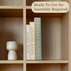 YKANYN decorative books set3 on-shelf blends into modern shelves for versatile styling.