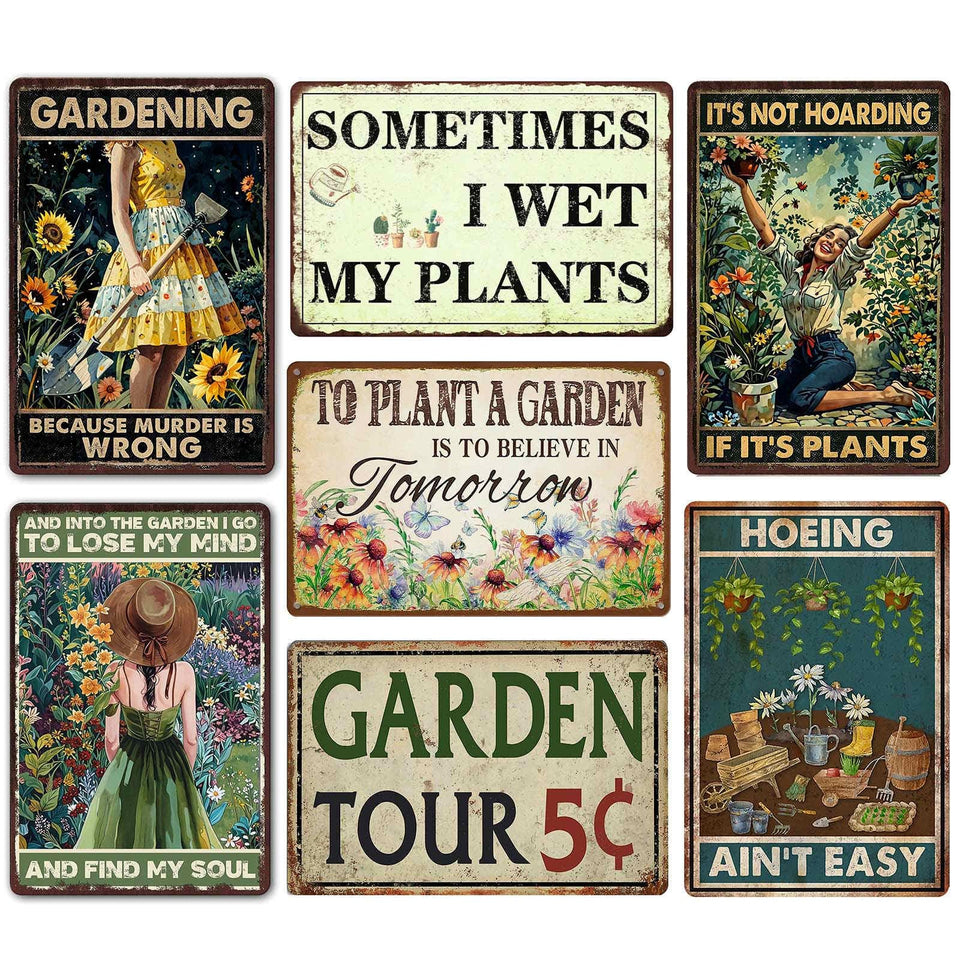 Ykfss funny metal garden sign for outdoor decor, durable for all weather.
