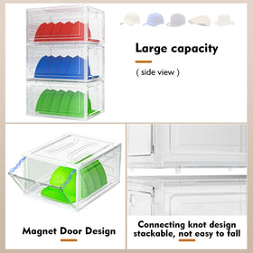YKLSLH baseball hat storage with clear front door for easy viewing