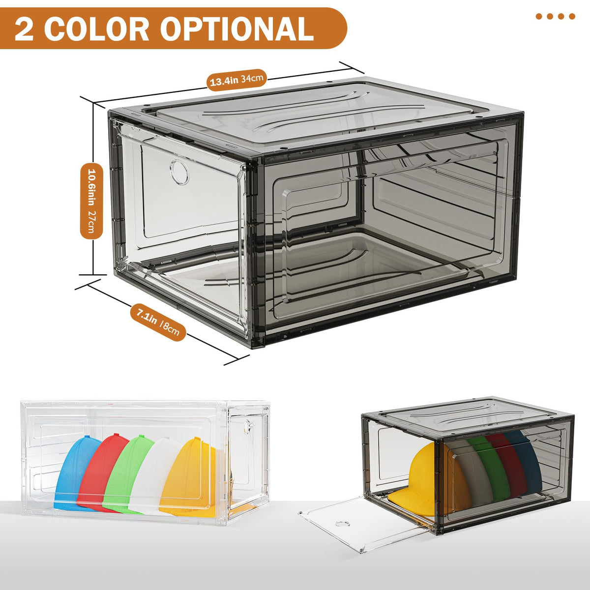 YKLSLH clear front door allows quick access to your caps
