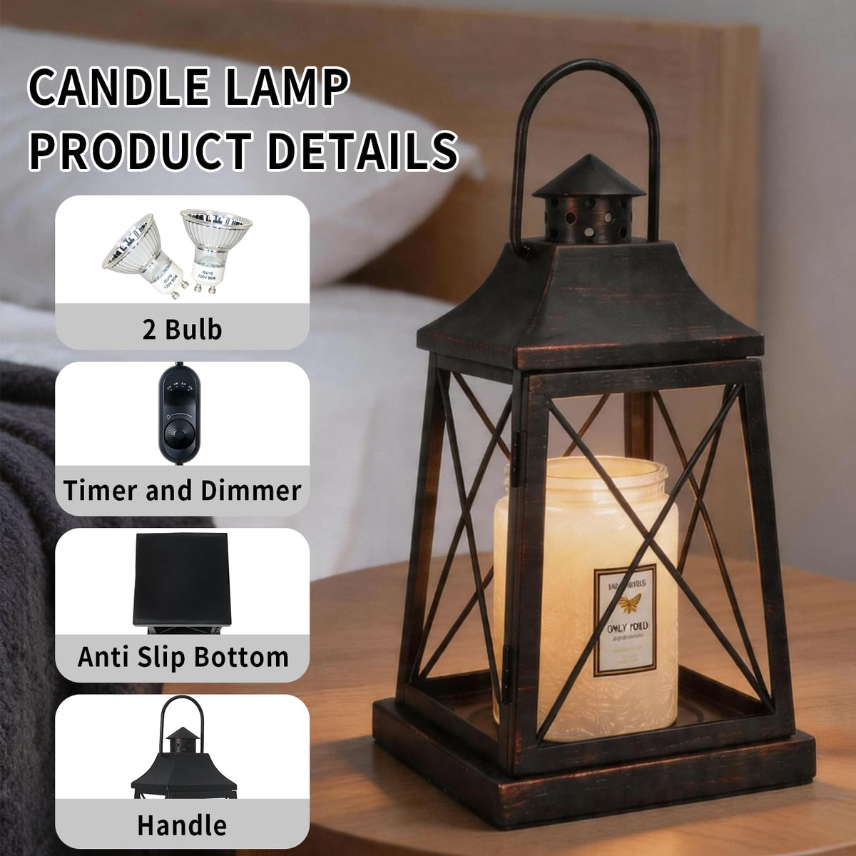 YKOEAROMA hanging candle warmer showcases portable convenience with a carrying handle.