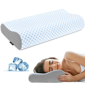 Ylekto cervical neck pillow contour side view promotes neck alignment for side sleepers