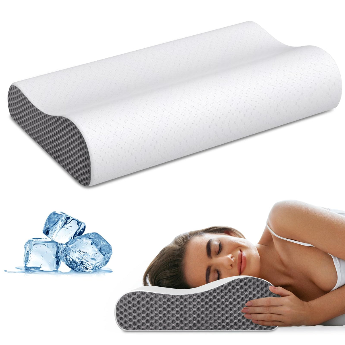 Ylekto cervical neck pillow contour supports head and neck for better alignment.