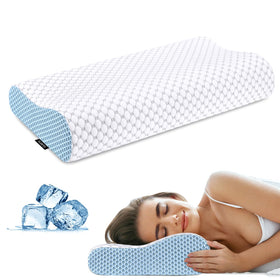 Ylekto cervical neck pillow contours for ergonomic support during sleep