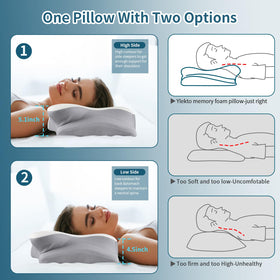 Ylekto pillow with two heights on each side for personalized sleep.
