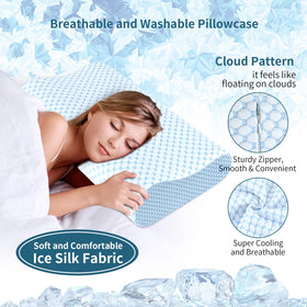 Ylekto removable-cover pillowcase demonstrates easy care and skin-friendly fabric.
