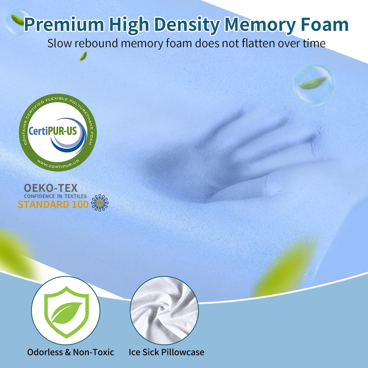 Ylekto dual-height pillow sides adapt to different sleeping positions.