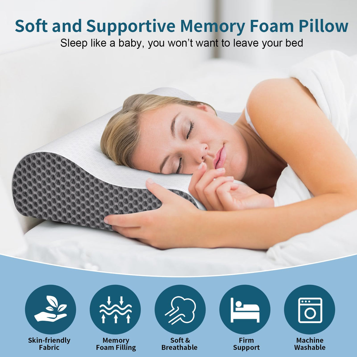 Ylekto memory foam core provides lasting comfort and shape.