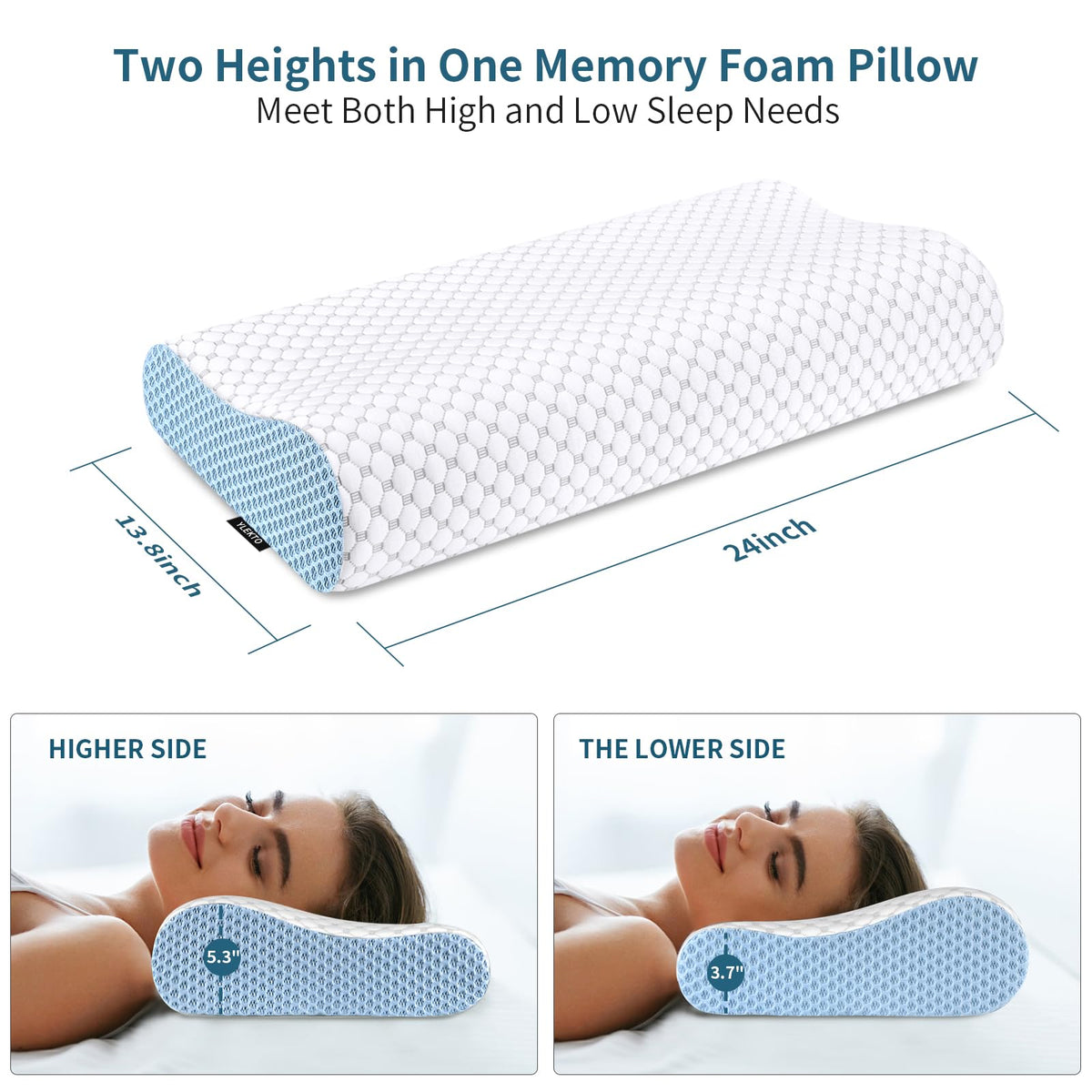 Ylekto memory foam pillow using certified foam for safety and durability